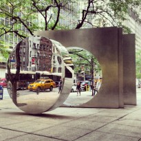 Yuyu Yang’s Sculpture, “East West Gate” (Wall Street Plaza)